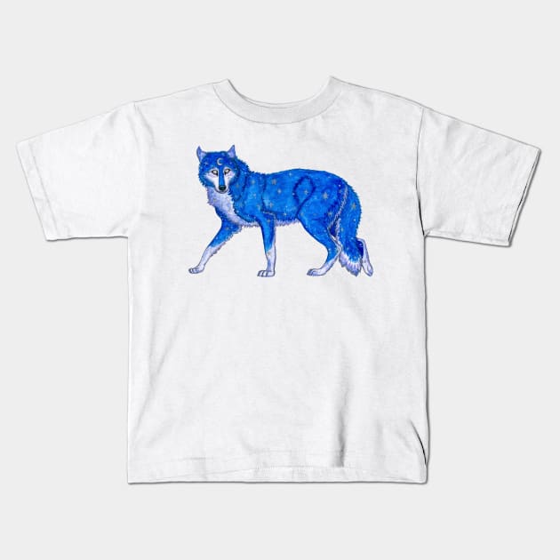 Space Wolf Kids T-Shirt by Earthy Fauna & Flora